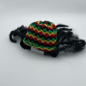 Small Pet Cat Costume Rasta Hat and Dreadlocks